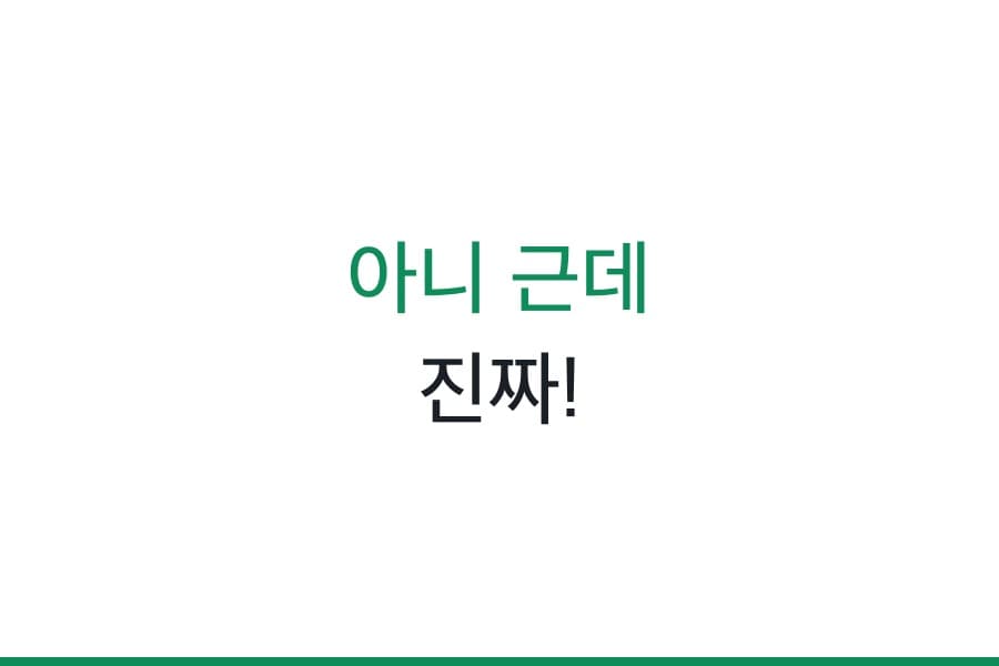 아니 근데 진짜!
